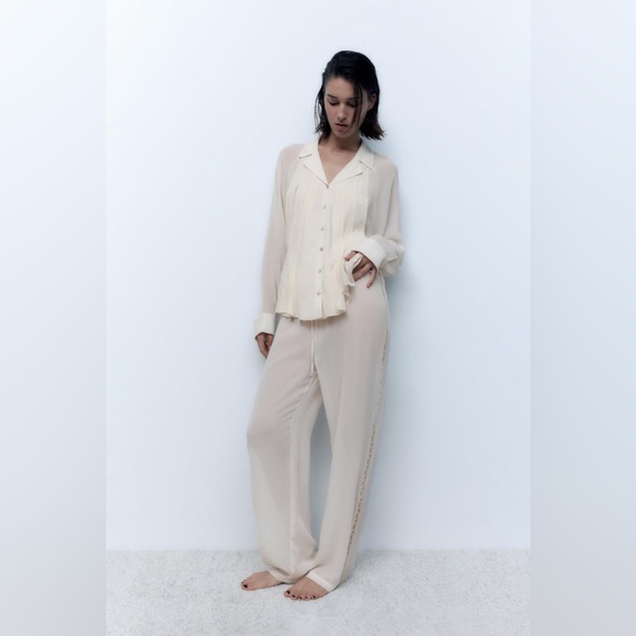 Zara Intimates & Sleepwear Zara Lace Pajama Pants Poshmark